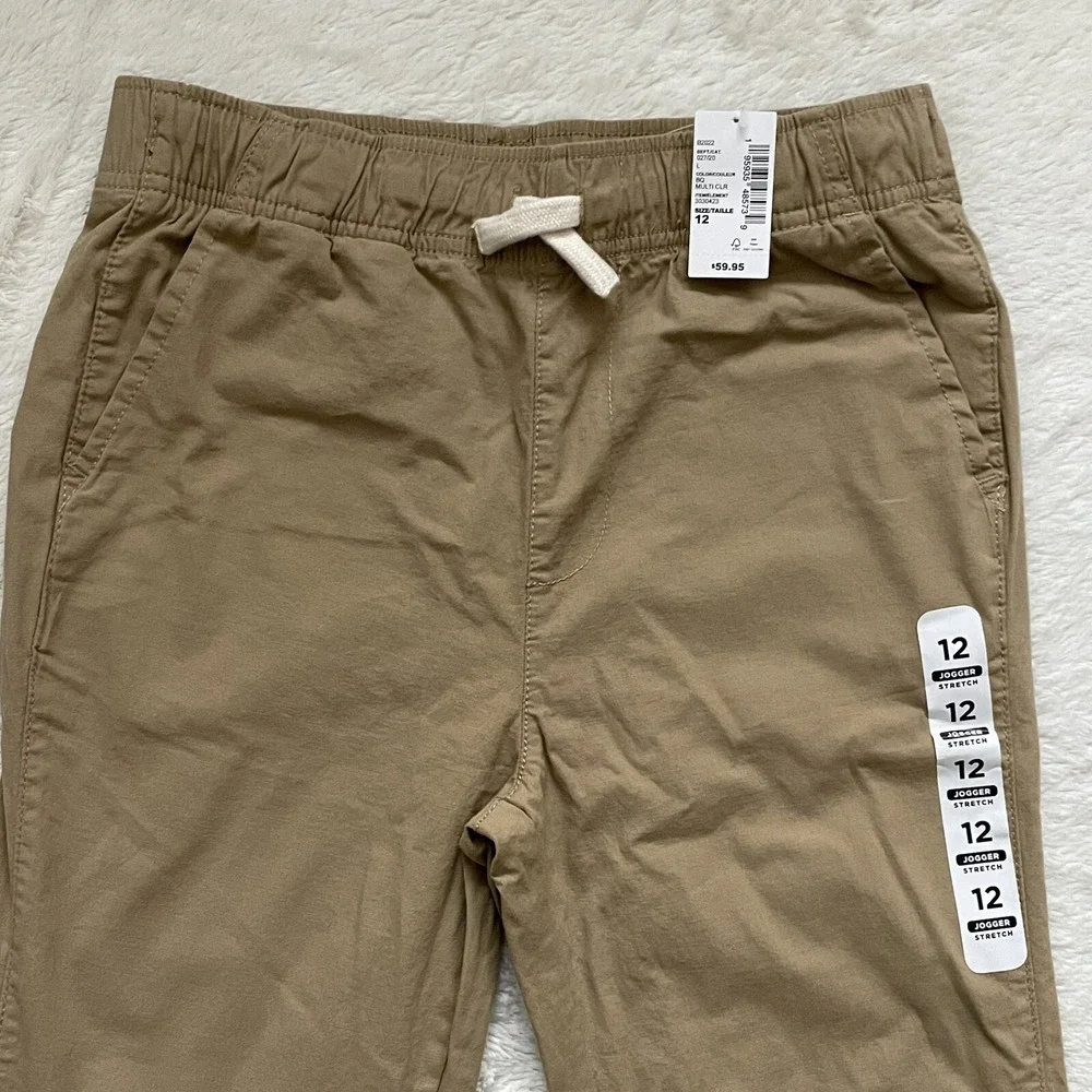 The Childrens Place Jogger Stretch Twill Navy/Tan Utility Casual 12 Set of 2